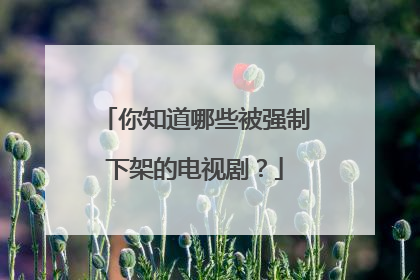 你知道哪些被强制下架的电视剧？