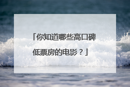 你知道哪些高口碑低票房的电影?
