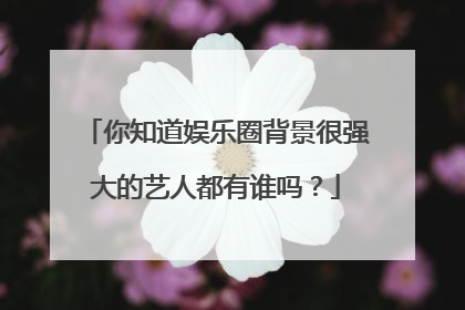 你知道娱乐圈背景很强大的艺人都有谁吗?