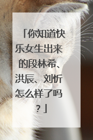 你知道快乐女生出来的段林希、洪辰、刘忻怎么样了吗?