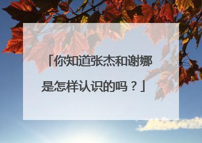 你知道张杰和谢娜是怎样认识的吗？