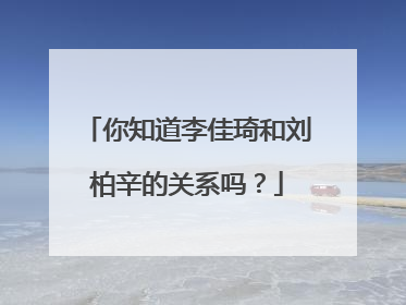 你知道李佳琦和刘柏辛的关系吗？