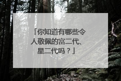 你知道有哪些令人敬佩的富二代、星二代吗?