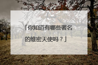 你知道有哪些著名的维密天使吗？