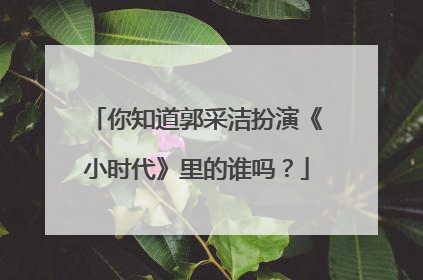 你知道郭采洁扮演《小时代》里的谁吗?