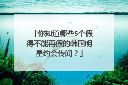 你知道哪些5个假得不能再假的韩国明星约会传闻？