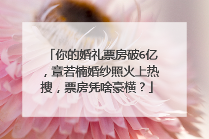 你的婚礼票房破6亿，章若楠婚纱照火上热搜，票房凭啥豪横？