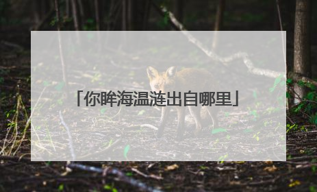 你眸海温涟出自哪里