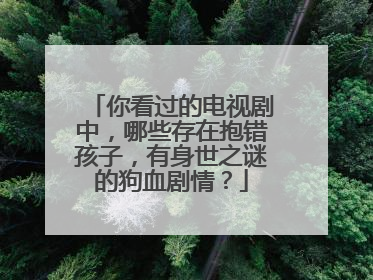 你看过的电视剧中，哪些存在抱错孩子，有身世之谜的狗血剧情？