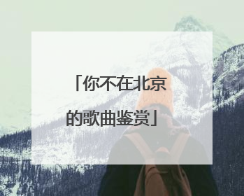 你不在北京的歌曲鉴赏