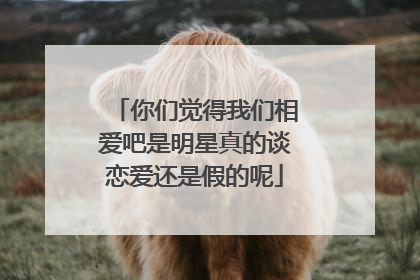 你们觉得我们相爱吧是明星真的谈恋爱还是假的呢