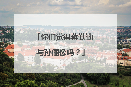 你们觉得蒋勤勤与孙俪像吗?