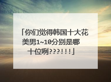 你们觉得韩国十大花美男1~10分别是哪十位咧???!!!