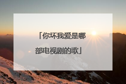 你坏我爱是哪部电视剧的歌