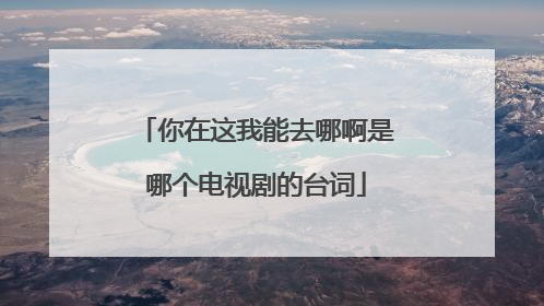 你在这我能去哪啊是哪个电视剧的台词