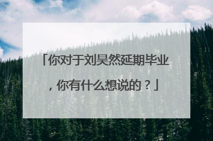 你对于刘昊然延期毕业,你有什么想说的?