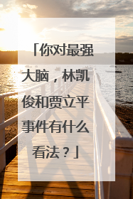 你对最强大脑，林凯俊和贾立平事件有什么看法？