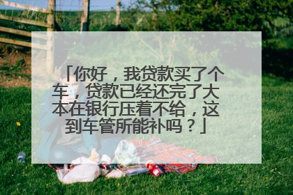 你好,我贷款买了个车,贷款已经还完了大本在银行压着不给,这到车管所能补吗?