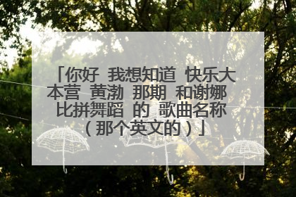 你好 我想知道 快乐大本营 黄渤 那期 和谢娜 比拼舞蹈 的 歌曲名称 (那个英文的)