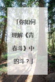 你如何理解《青春斗》中的斗？