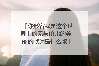 你形容我是这个世界上的无与伦比的美丽的歌词是什么歌