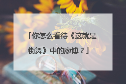 你怎么看待《这就是街舞》中的廖博?