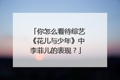 你怎么看待综艺《花儿与少年》中李菲儿的表现?