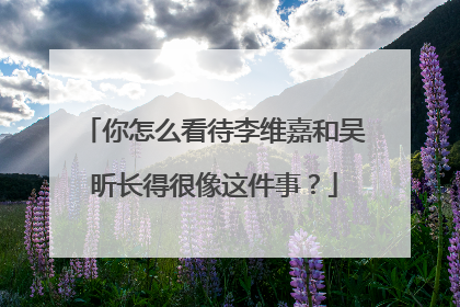 你怎么看待李维嘉和吴昕长得很像这件事?