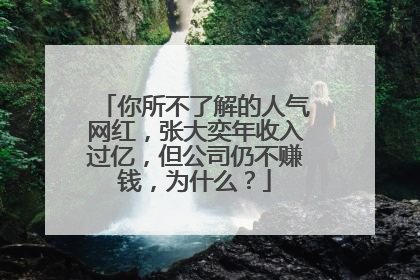 你所不了解的人气网红，张大奕年收入过亿，但公司仍不赚钱，为什么？