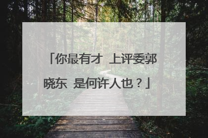 你最有才 上评委郭晓东 是何许人也?