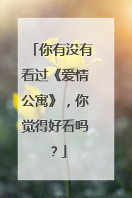 你有没有看过《爱情公寓》，你觉得好看吗？