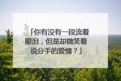 你有没有一段流着眼泪,但是却微笑着说分手的爱情?