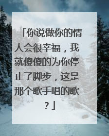 你说做你的情人会很幸福，我就傻傻的为你停止了脚步，这是那个歌手唱的歌？