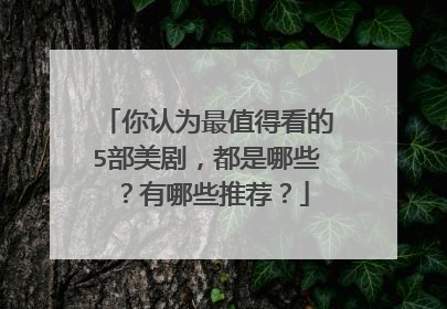 你认为最值得看的5部美剧，都是哪些？有哪些推荐？