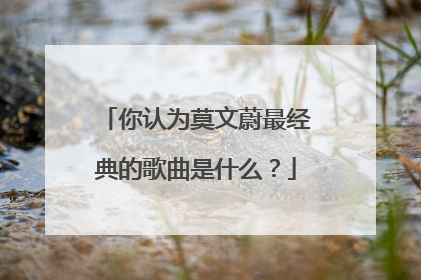 你认为莫文蔚最经典的歌曲是什么?