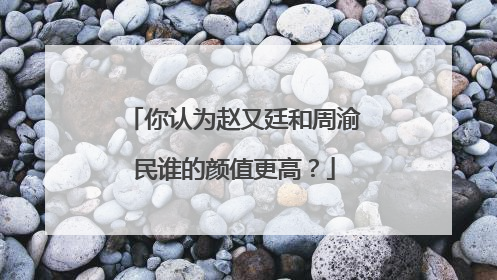 你认为赵又廷和周渝民谁的颜值更高？