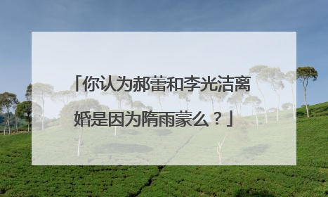 你认为郝蕾和李光洁离婚是因为隋雨蒙么？