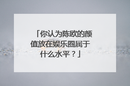 你认为陈欧的颜值放在娱乐圈属于什么水平？