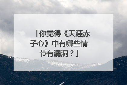 你觉得《天涯赤子心》中有哪些情节有漏洞？