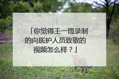 你觉得王一博录制的向医护人员致敬的视频怎么样?