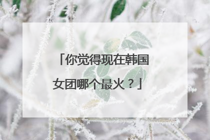你觉得现在韩国女团哪个最火?