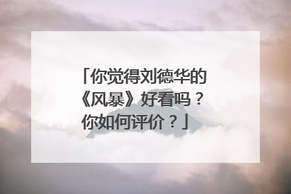 你觉得刘德华的《风暴》好看吗？你如何评价？