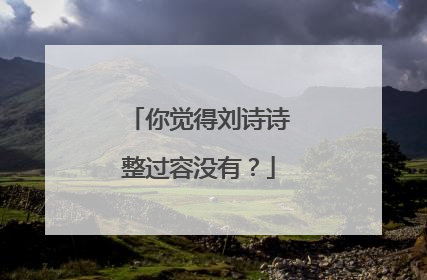 你觉得刘诗诗整过容没有?
