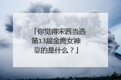 你觉得宋茜当选第13届金鹰女神靠的是什么？