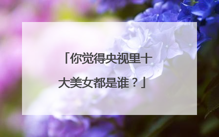 你觉得央视里十大美女都是谁?