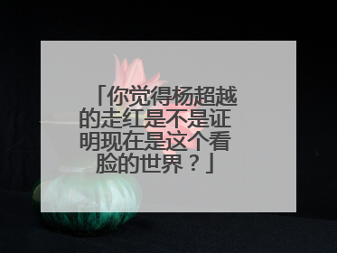 你觉得杨超越的走红是不是证明现在是这个看脸的世界?