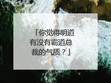 你觉得明道有没有霸道总裁的气质？
