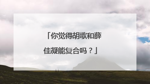 你觉得胡歌和薛佳凝能复合吗?