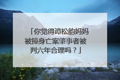 你觉得谭松韵妈妈被撞身亡案肇事者被判六年合理吗?