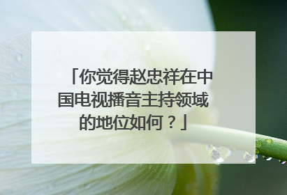 你觉得赵忠祥在中国电视播音主持领域的地位如何？